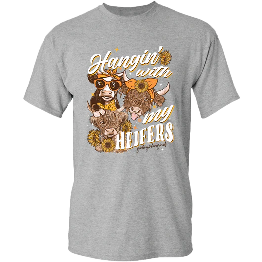 Girlie Girl Originals Hangin With My Heifers Cow T-Shirt - SimplyCuteTees