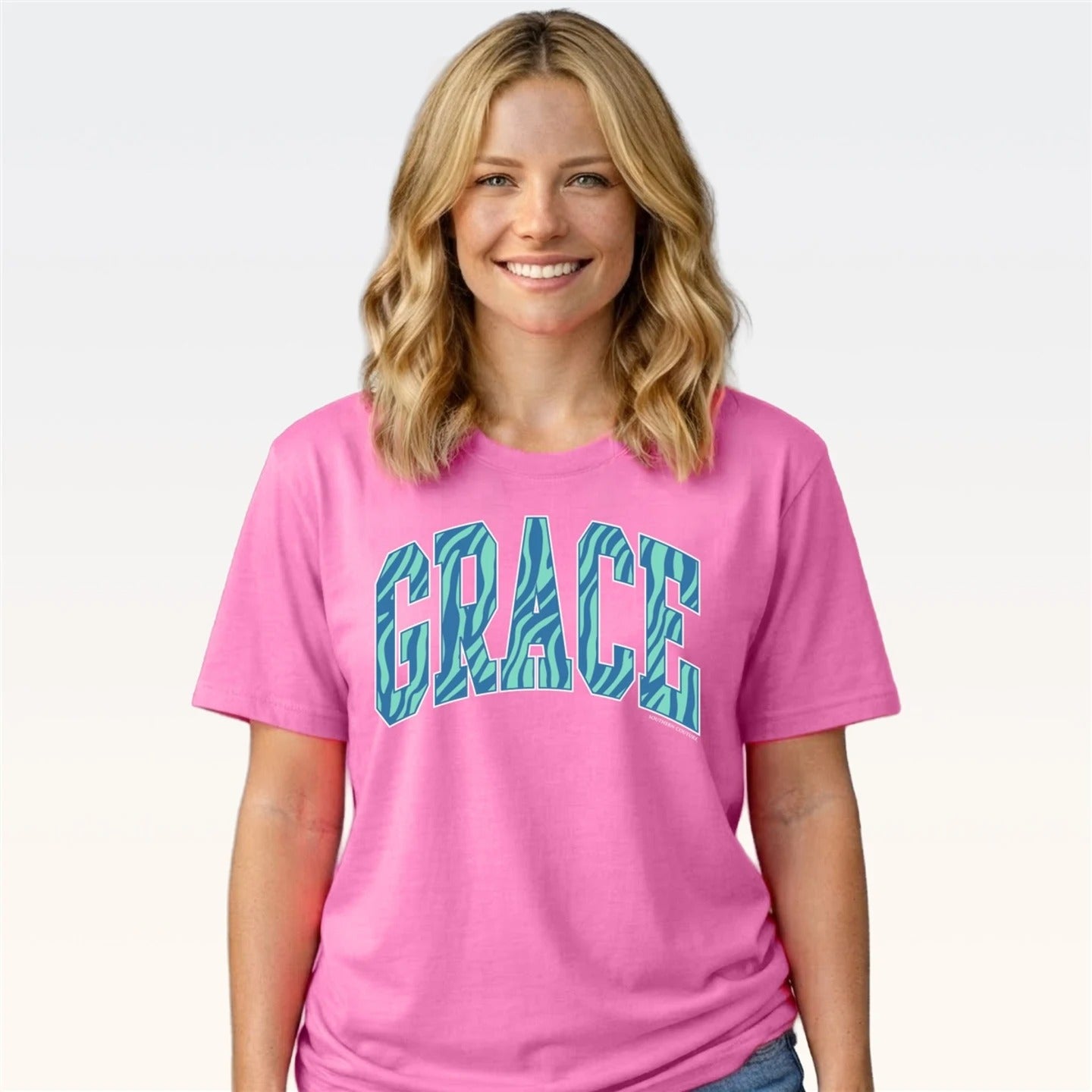 Southern Couture Zebra Print Grace Comfort Colors T-Shirt