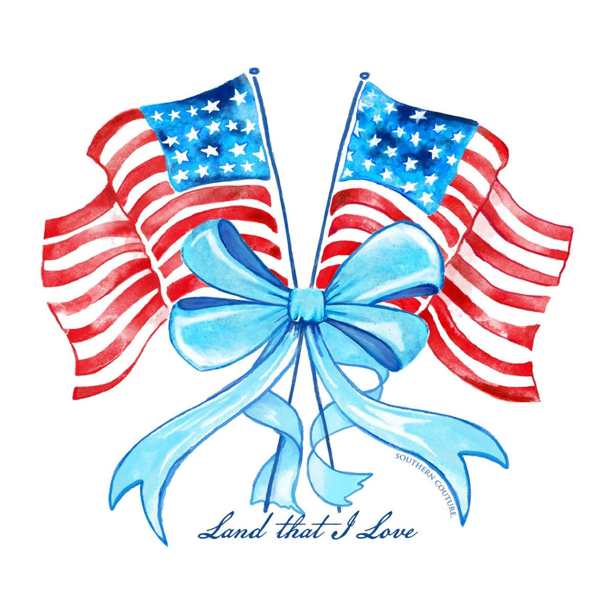 Southern Couture Soft USA Land That I Love Flags T-Shirt
