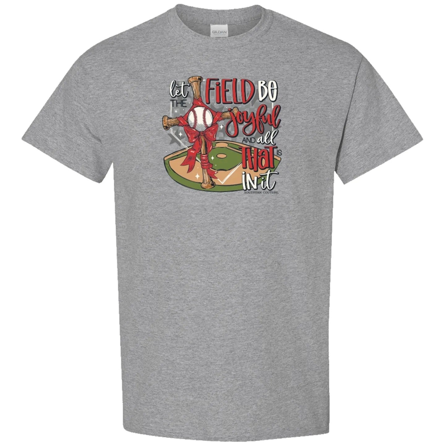 Southern Couture Soft Field Be Joyful Baseball T-Shirt