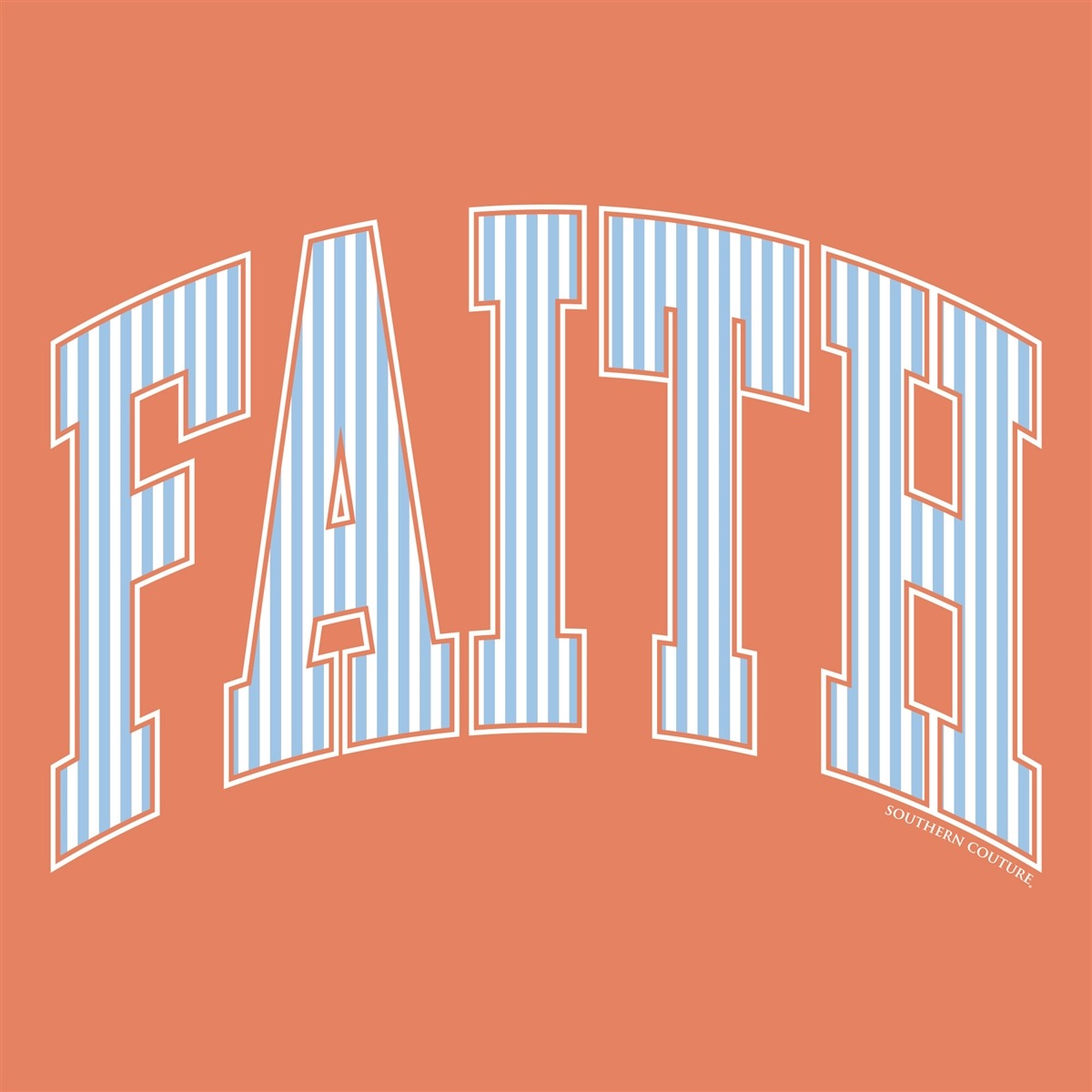 Southern Couture Stripe Faith Comfort Colors T-Shirt