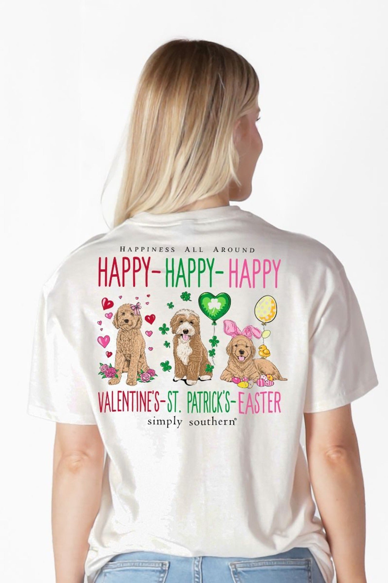 Simply Southern Xoxo Irish Easter Happy Dogs T-Shirt - SimplyCuteTees