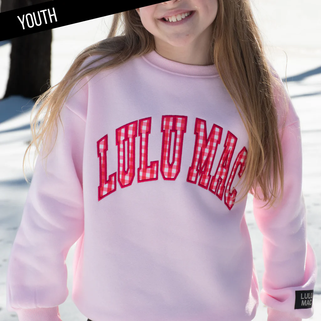 Youth Girlie Girl Lulu Mac Gingham Cozy Sweatshirt - SimplyCuteTees