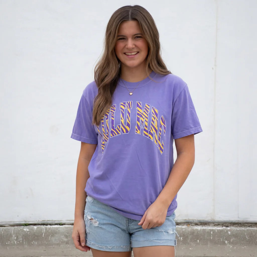 Girlie Girl Lulu Mac Tiger Stripe Violet Comfort Colors T-Shirt