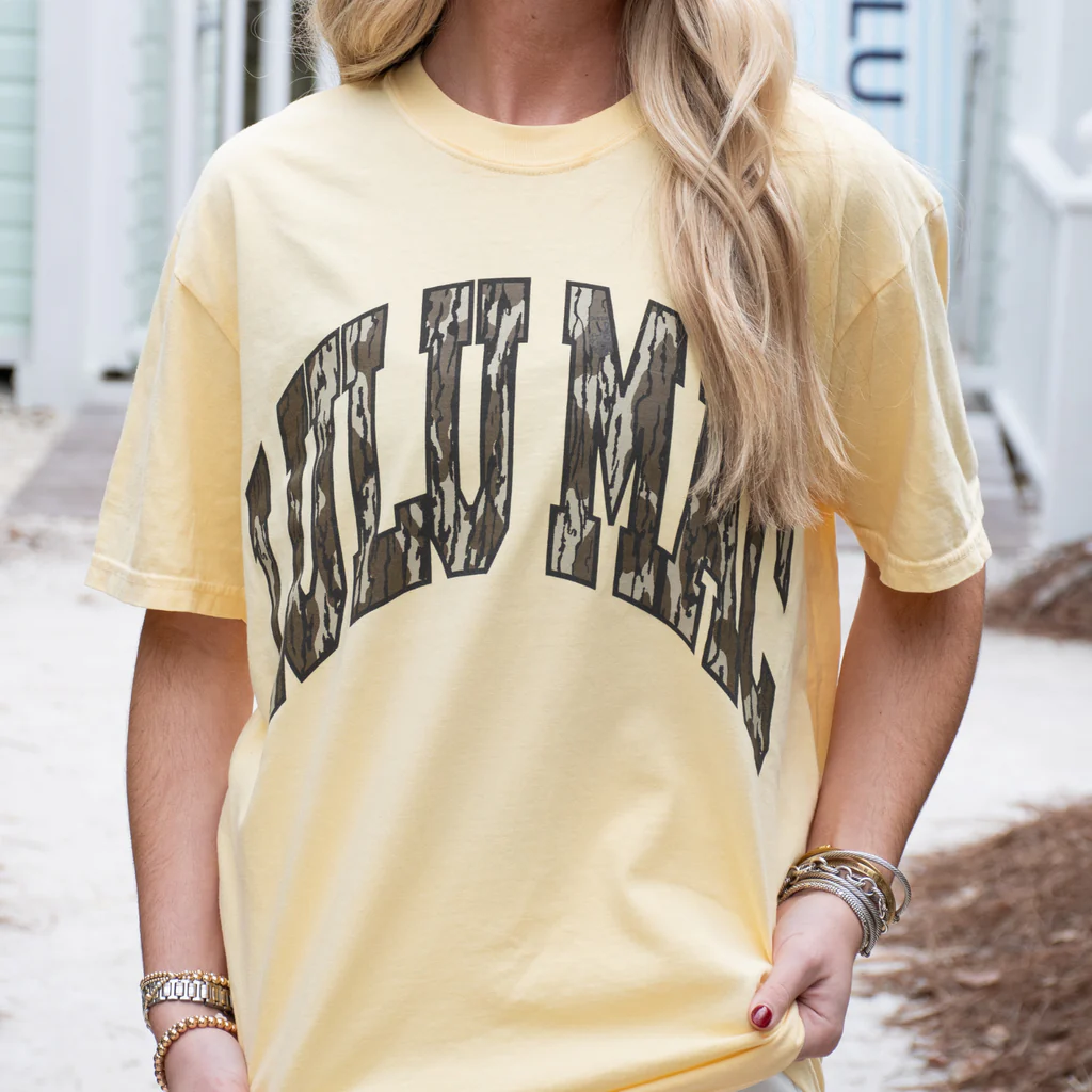 Girlie Girl Lulu Mac Mossy Oak Camo Bottomland Comfort Colors T-Shirt - SimplyCuteTees