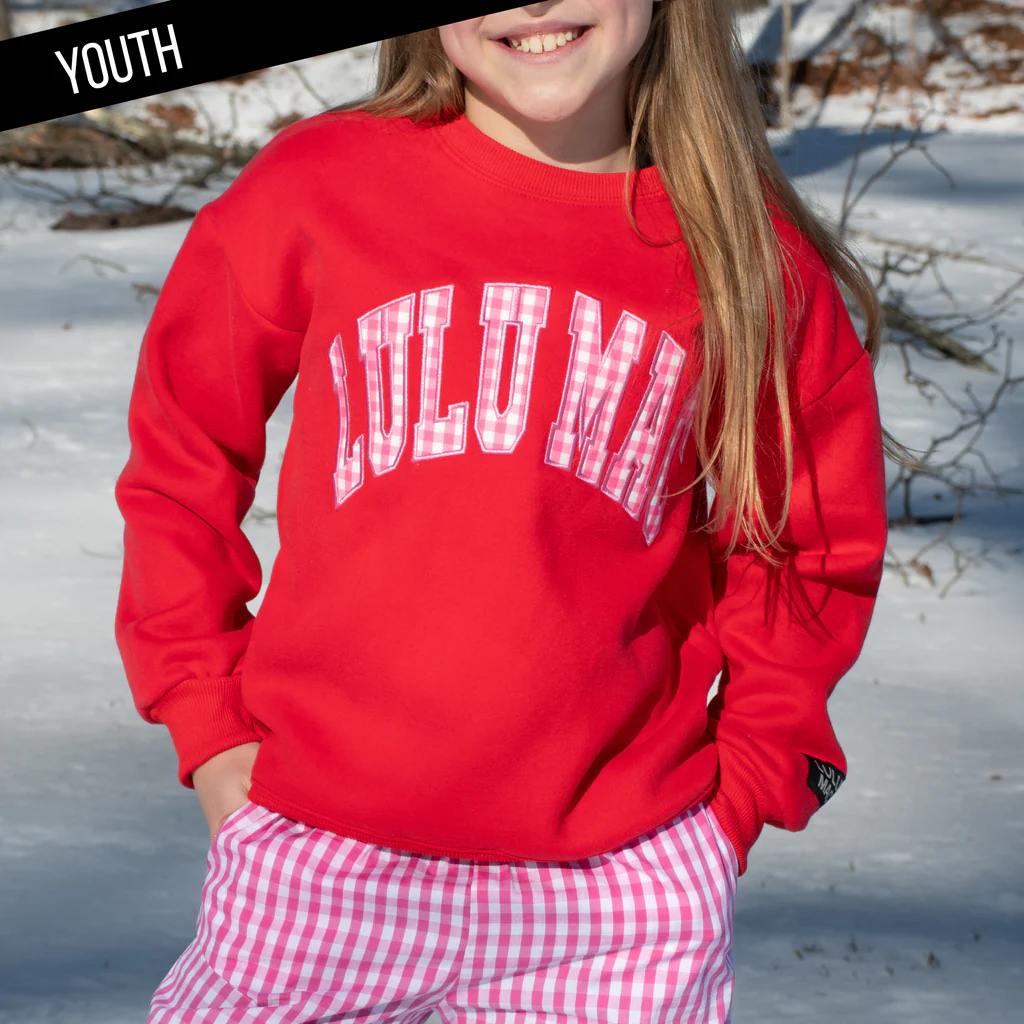 Youth Girlie Girl Lulu Mac Gingham Cozy Sweatshirt - SimplyCuteTees