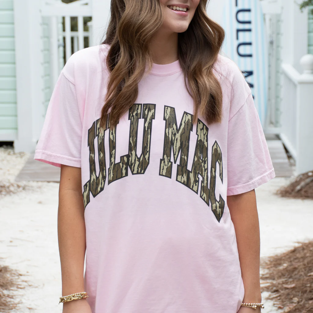 Girlie Girl Lulu Mac Mossy Oak Camo Bottomland Comfort Colors T-Shirt - SimplyCuteTees