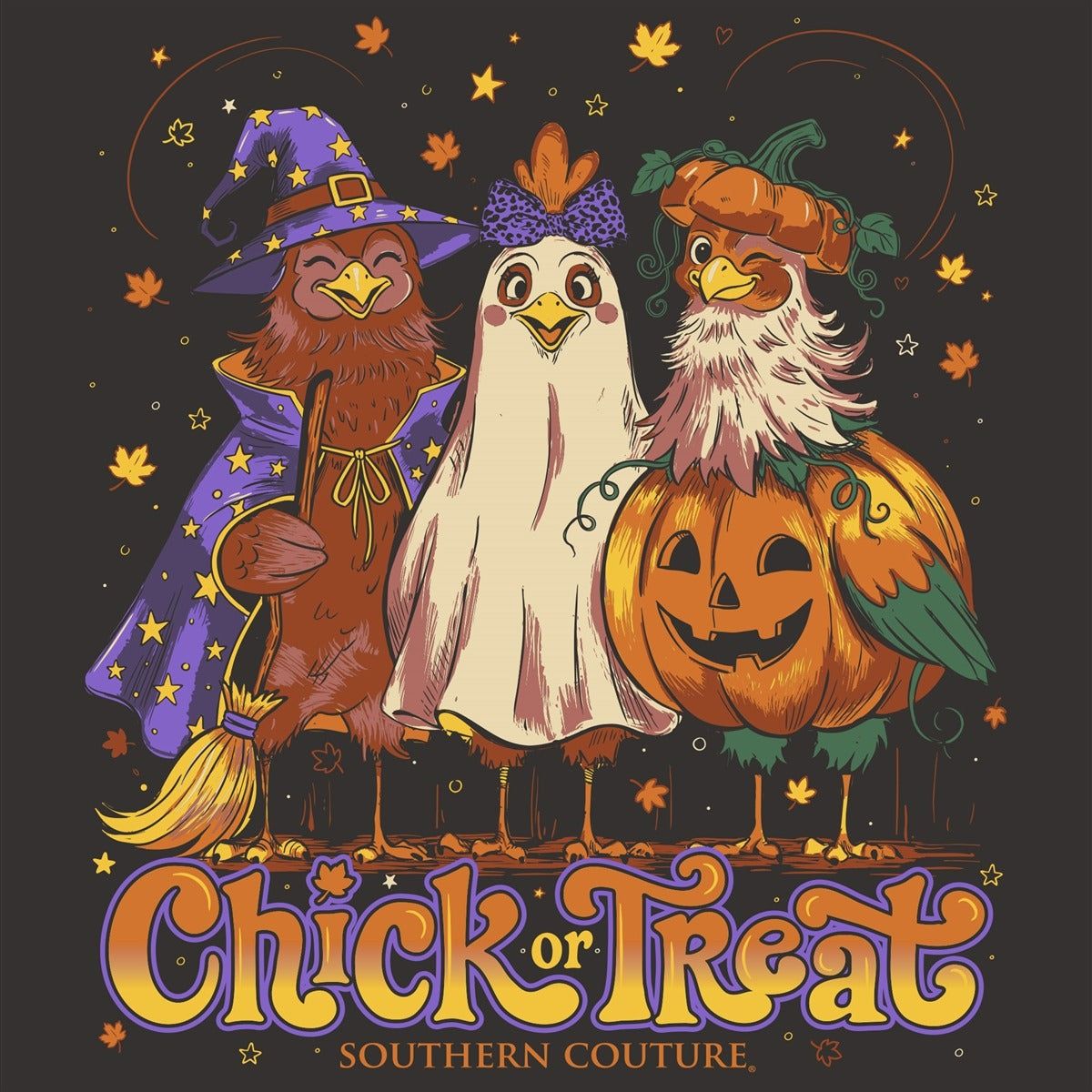 Southern Couture Classic Chick Or Treat Fall T-Shirt