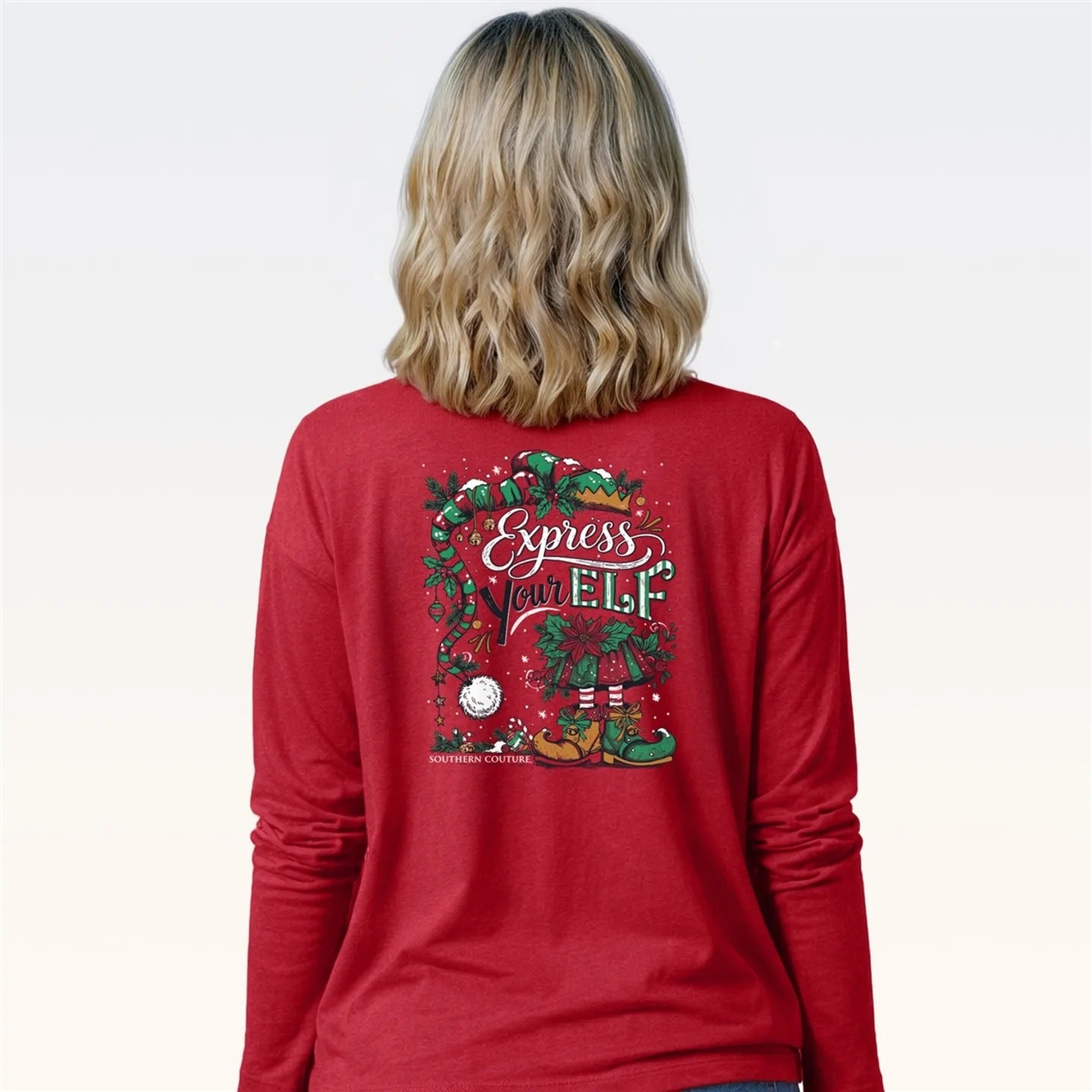 Southern Couture Classic Express Your Elf Holiday Long Sleeve T-Shirt