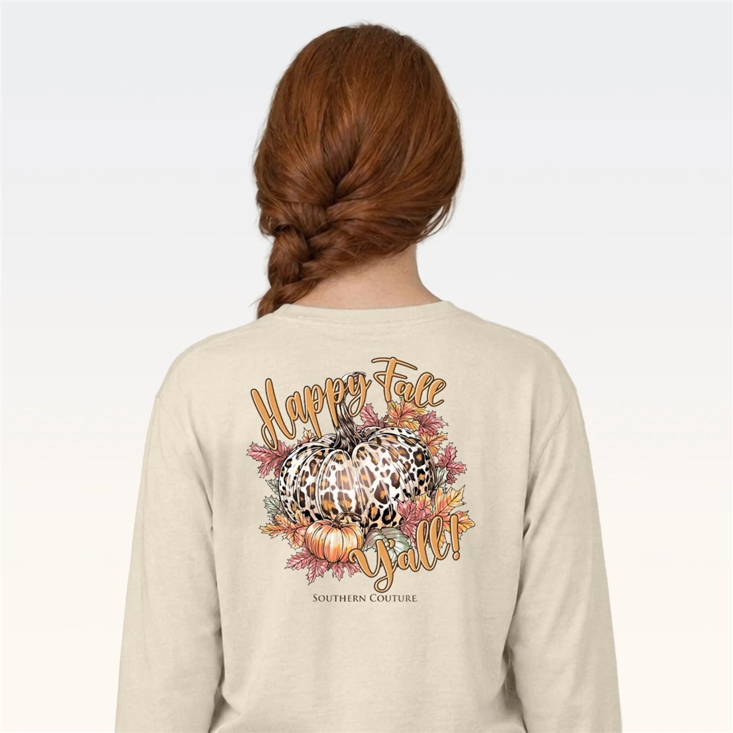 Southern Couture Classic Happy Fall Yall Fall Long Sleeve T-Shirt
