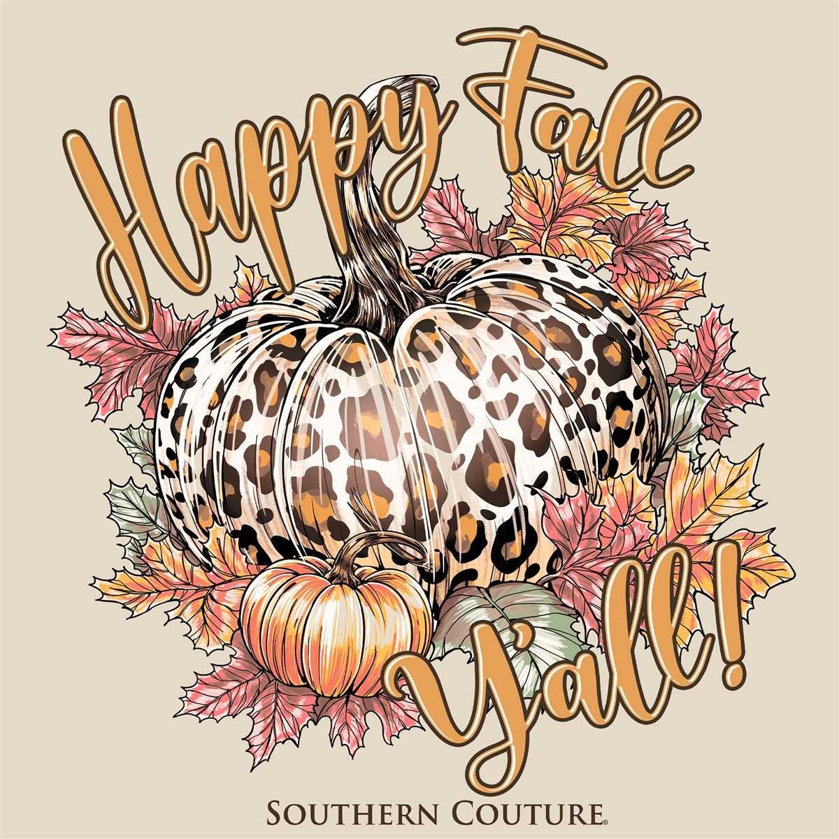 Southern Couture Classic Happy Fall Yall Fall Long Sleeve T-Shirt