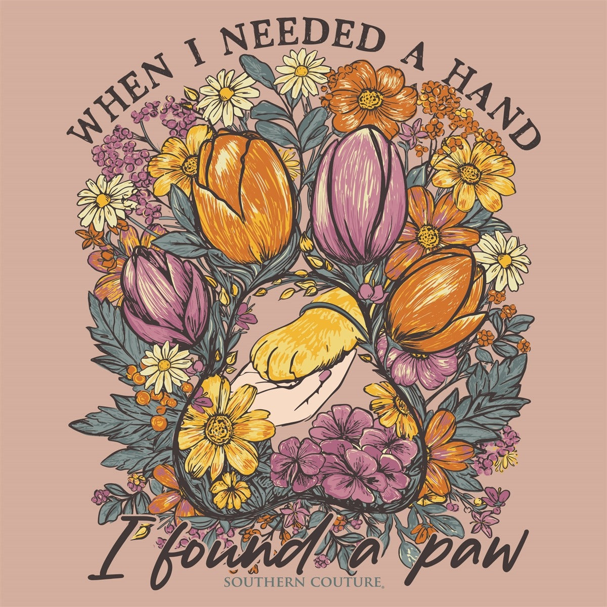 Southern Couture Classic I Found A Paw Dusty Rose T-Shirt