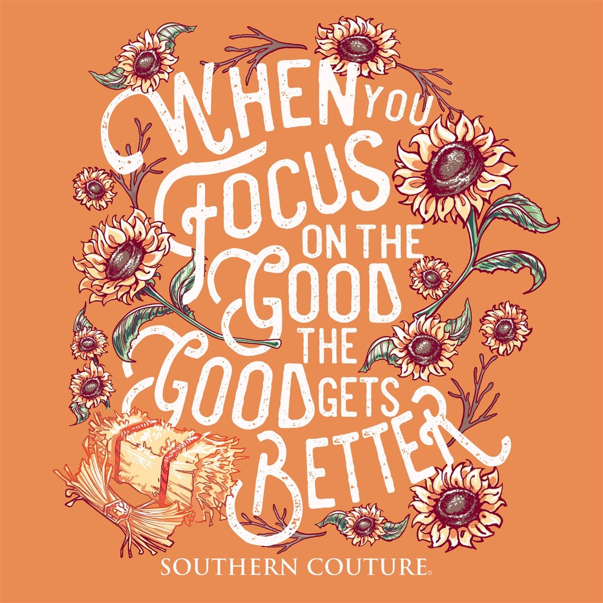 Southern Couture Classic Focus On The Good Tangerine T-Shirt