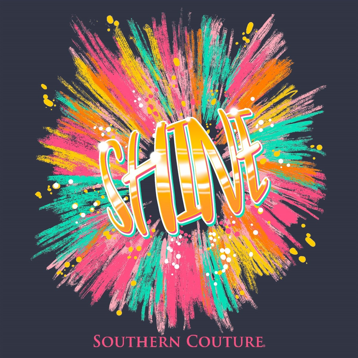 Southern Couture Classic Shine Burst Navy T-Shirt