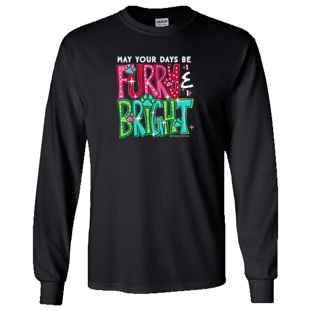 Southern Couture Soft May Your Days Be Furry Holiday Long Sleeve T-Shirt