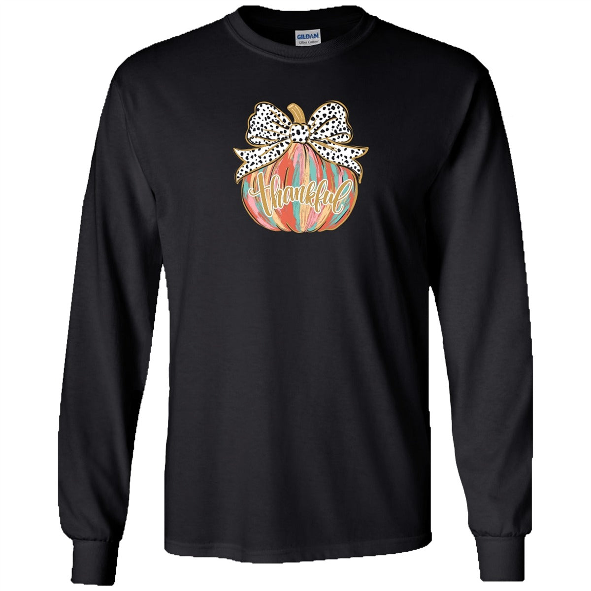 Southern Couture Soft Painted Pumpkin Fall Long Sleeve T-Shirt - SimplyCuteTees