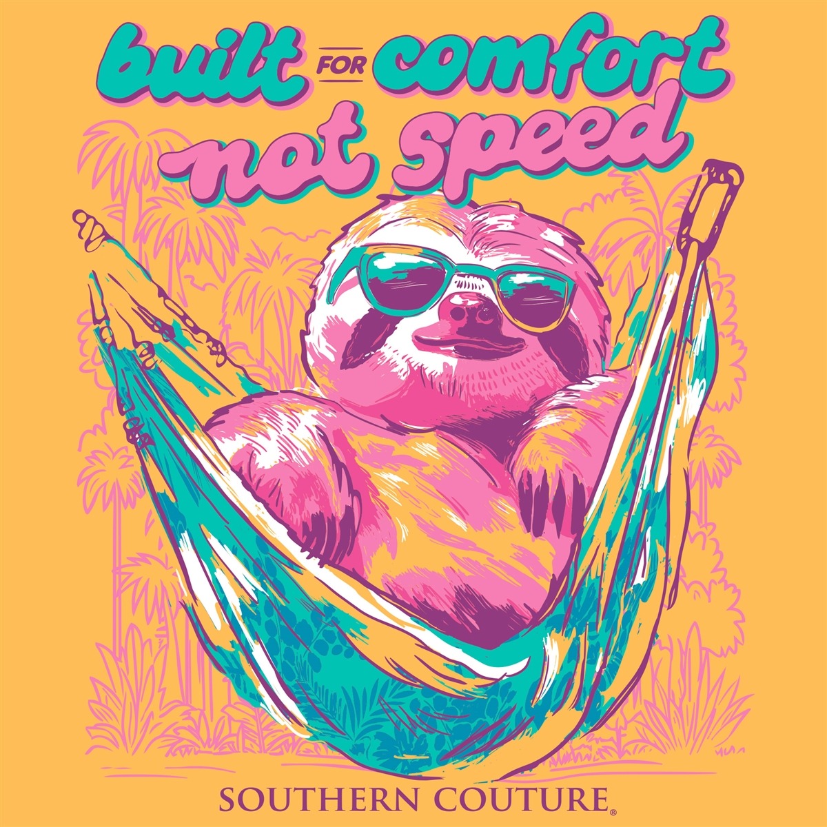 Southern Couture Sloth Built For Comfort Colors T-Shirt