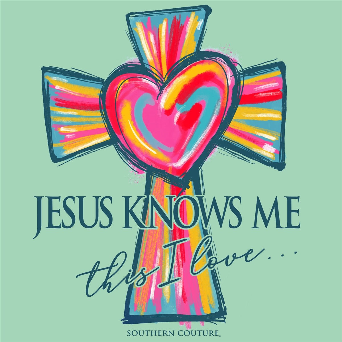 Southern Couture Jesus Knows Me Comfort Colors T-Shirt