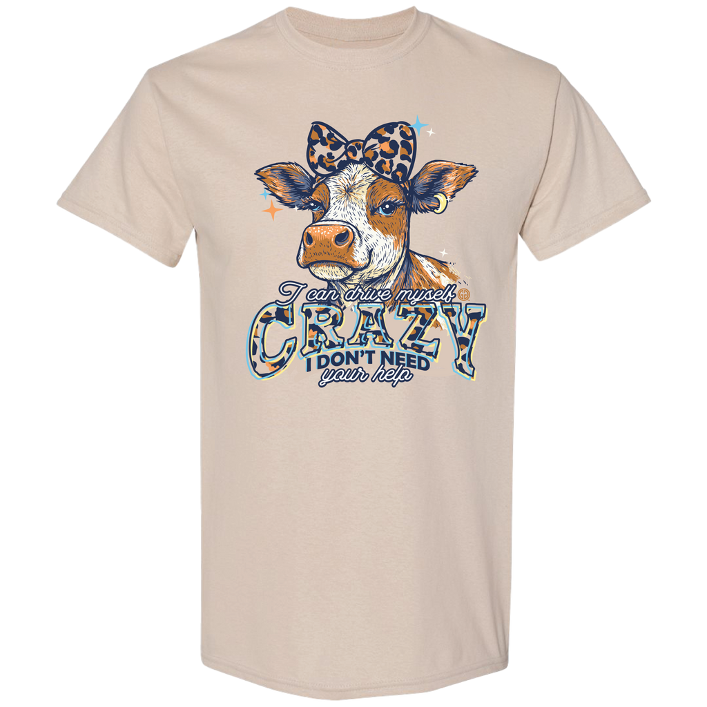 Girlie Girl Originals Myself Crazy Cow T-Shirt - SimplyCuteTees