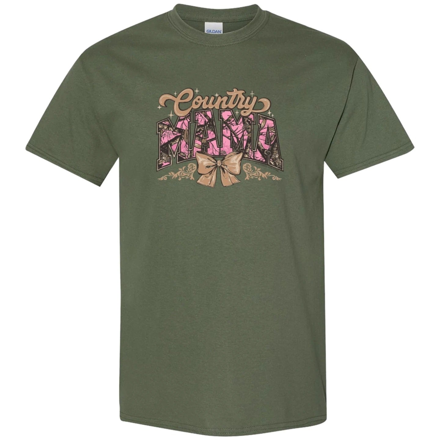 Southern Couture Soft Camo Country Mama Bow T-Shirt