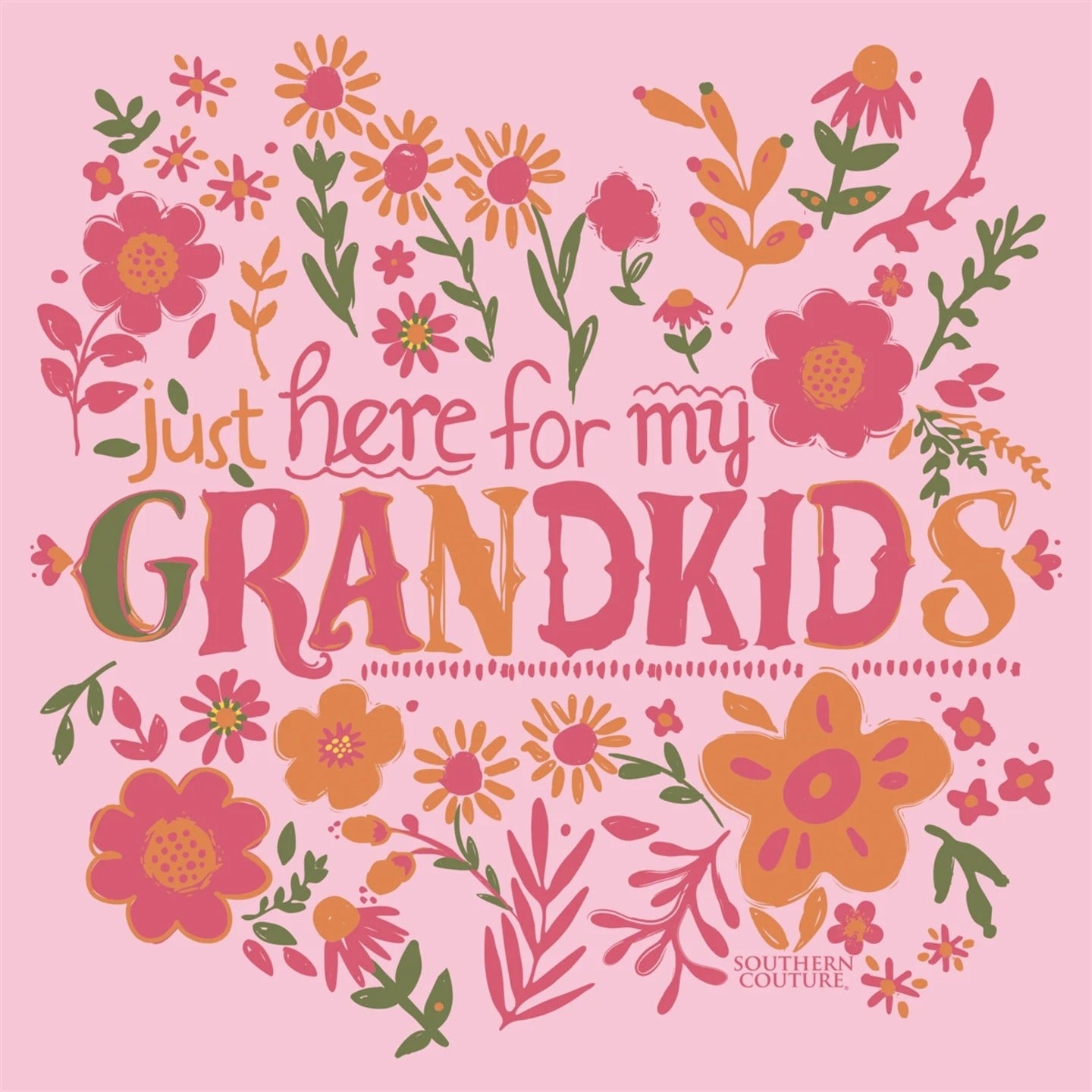 Southern Couture Soft Here For My Grandkids T-Shirt