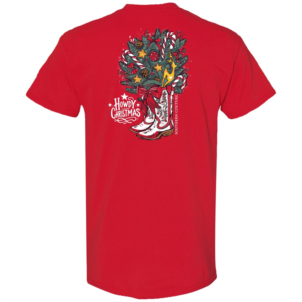 Southern Couture Classic Howdy Christmas T-Shirt - SimplyCuteTees