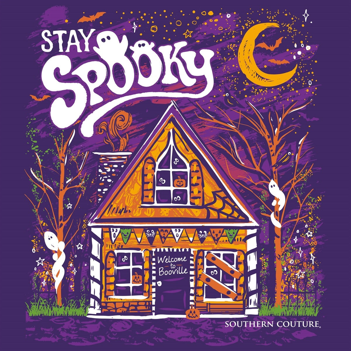 Southern Couture Classic Stay Spooky Fall Long Sleeve T-Shirt - SimplyCuteTees