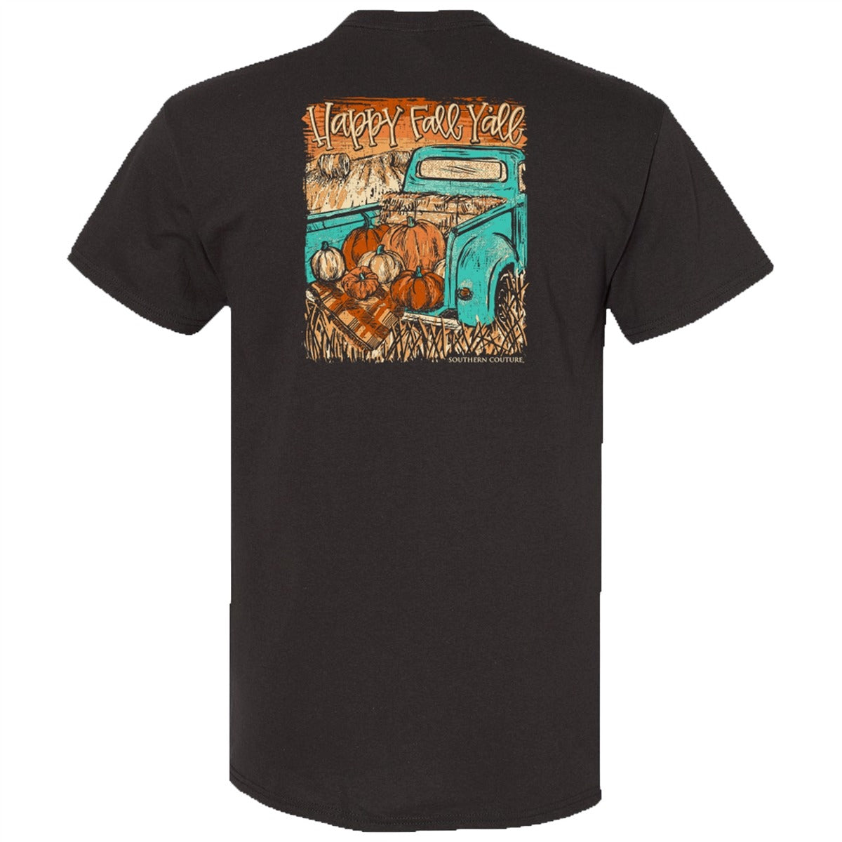 Southern Couture Classic Happy Fall Y'all Truck T-Shirt - SimplyCuteTees