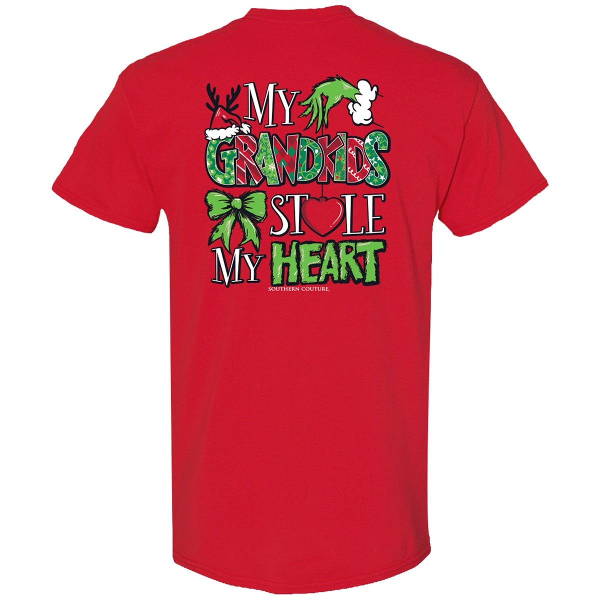 Southern Couture Classic My Grandkids Stole My Heart Holiday T-Shirt - SimplyCuteTees