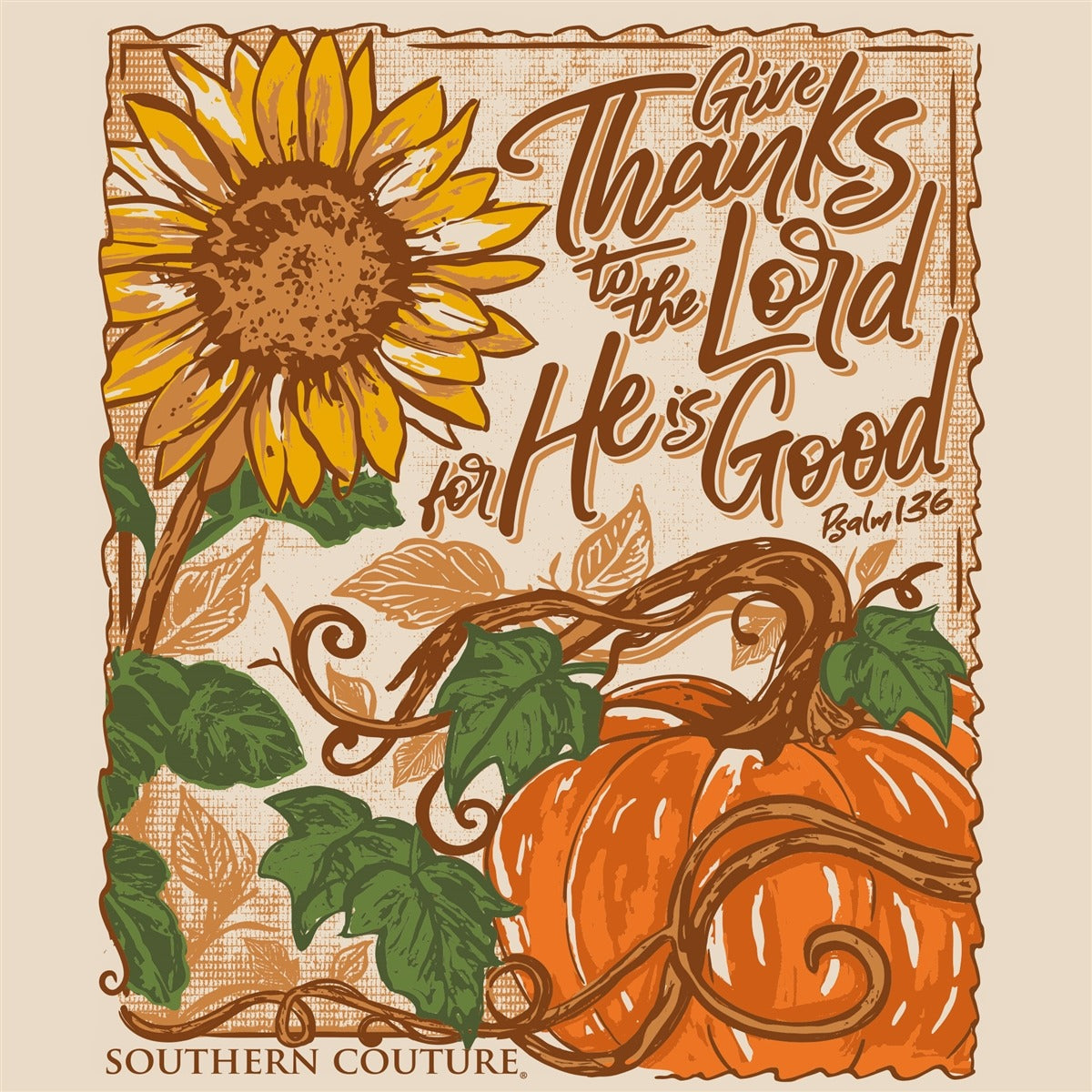 Southern Couture Classic Give Thanks To The Lord Fall T-Shirt - SimplyCuteTees