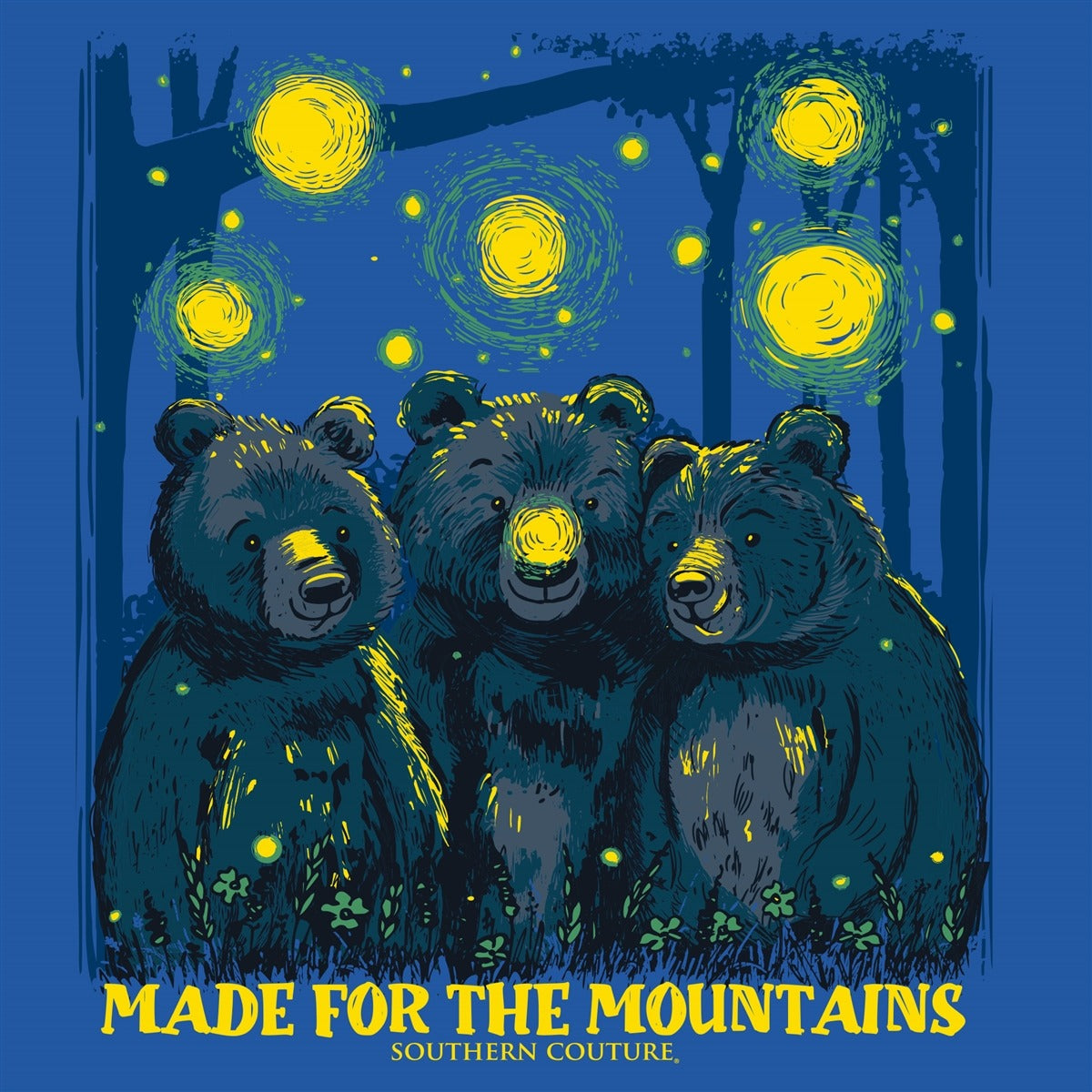 Southern Couture Classic Made For The Mountains Bears Long Sleeve T-Shirt - SimplyCuteTees