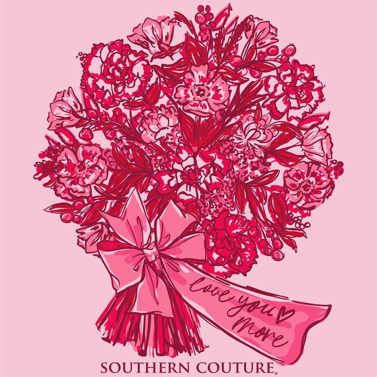Southern Couture Classic Love You More Flowers  T-Shirt - SimplyCuteTees