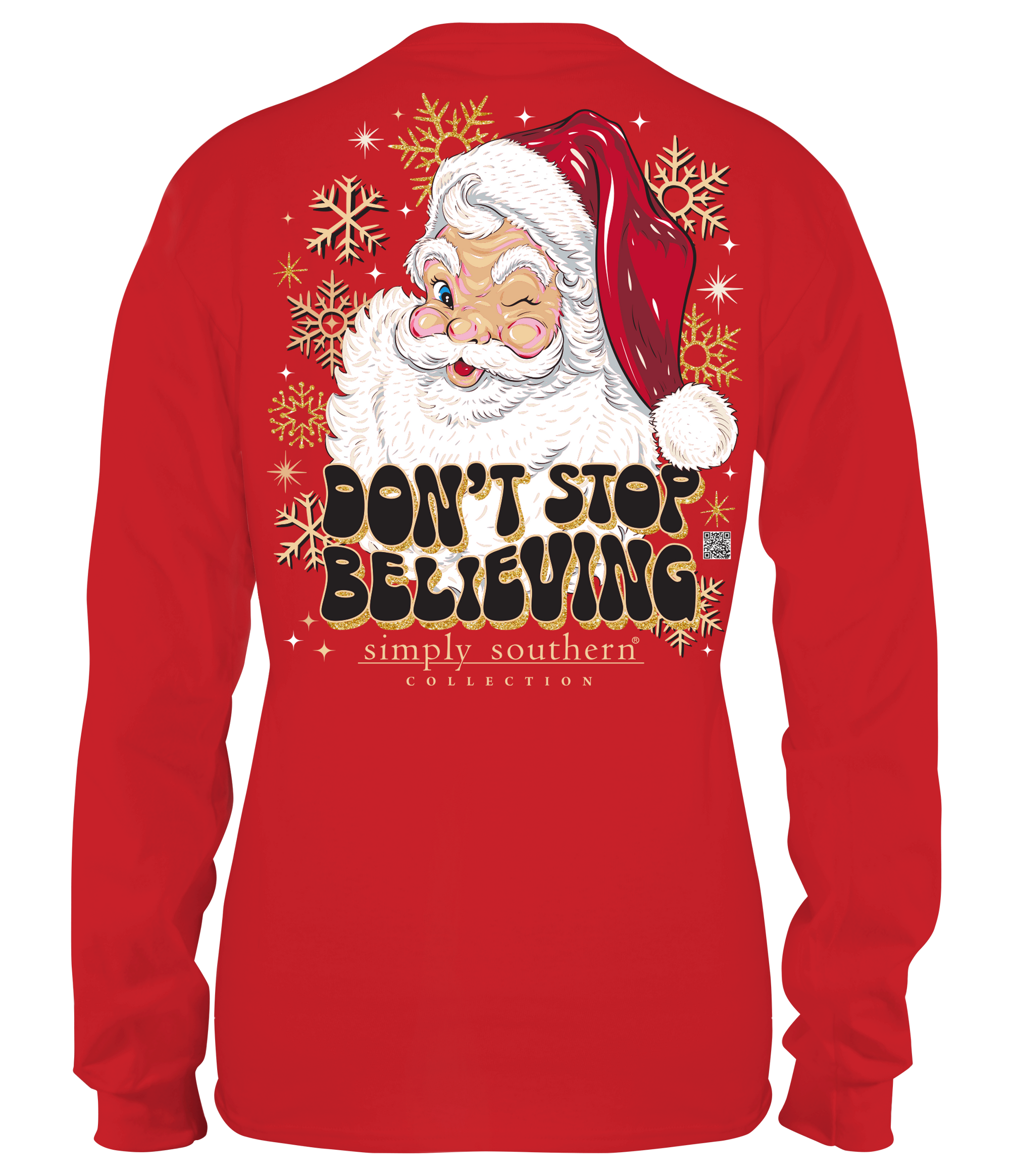 Simply Southern Believe Santa Christmas Long Sleeve T-Shirt