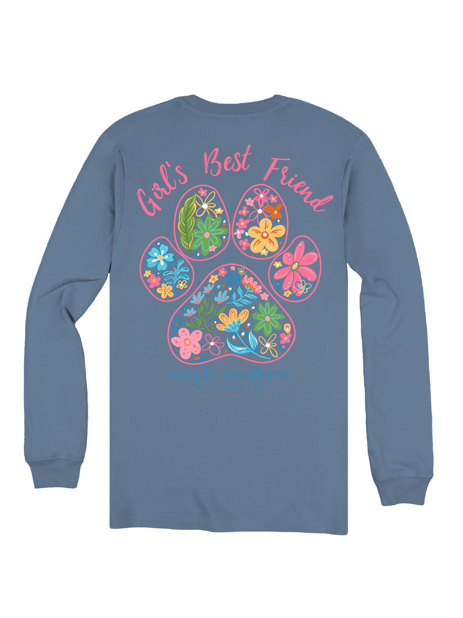 Simply Southern Best Friend Paw Long Sleeve T-Shirt - SimplyCuteTees