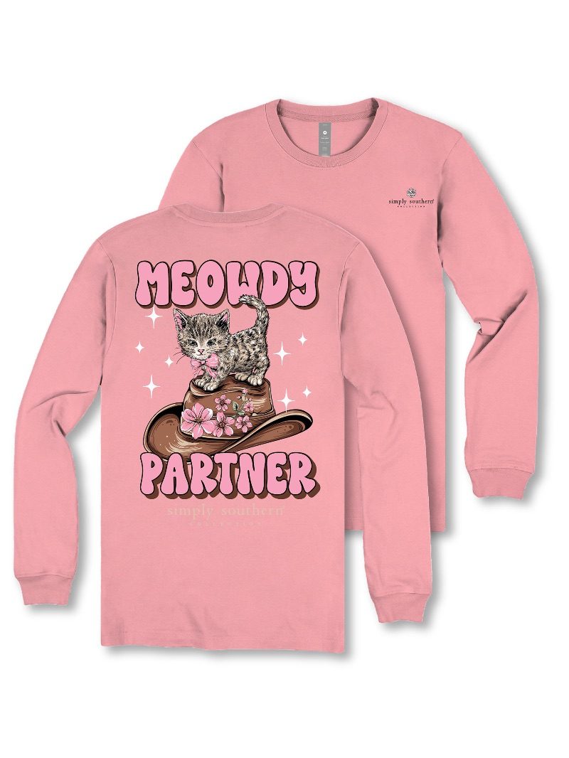 Simply Southern Meowdy Cat Long Sleeve T-Shirt - SimplyCuteTees
