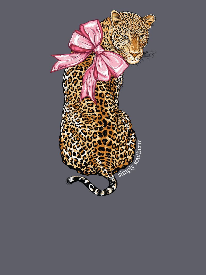 Simply Southern Leopard Pink Bow Mineral Washed T-Shirt