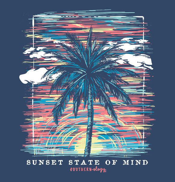Southernology Palm Sunset Comfort Colors T-Shirt - SimplyCuteTees