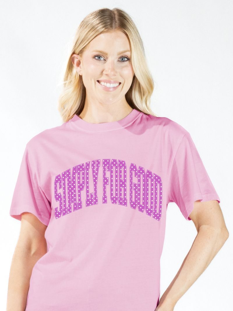 Simply Southern S4G Polka Dot Logo Petal Mineral Washed T-Shirt