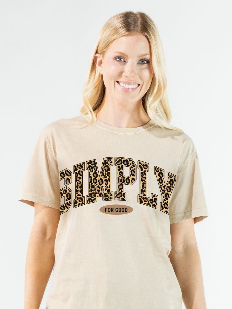 Simply Southern S4G Leopard Logo Mineral Washed T-Shirt