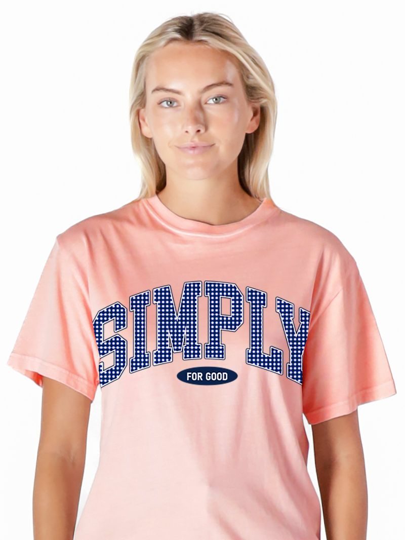 Simply Southern S4G Plaid Logo Mineral Washed T-Shirt