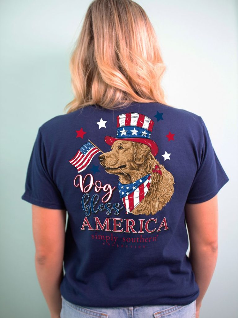 Simply Southern Dog Bless America T-Shirt - SimplyCuteTees