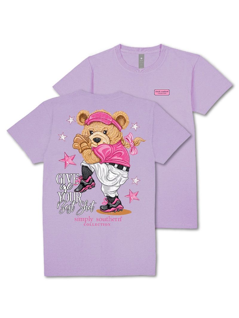 Simply Southern Bear Ball Baseball Softball T-Shirt - SimplyCuteTees