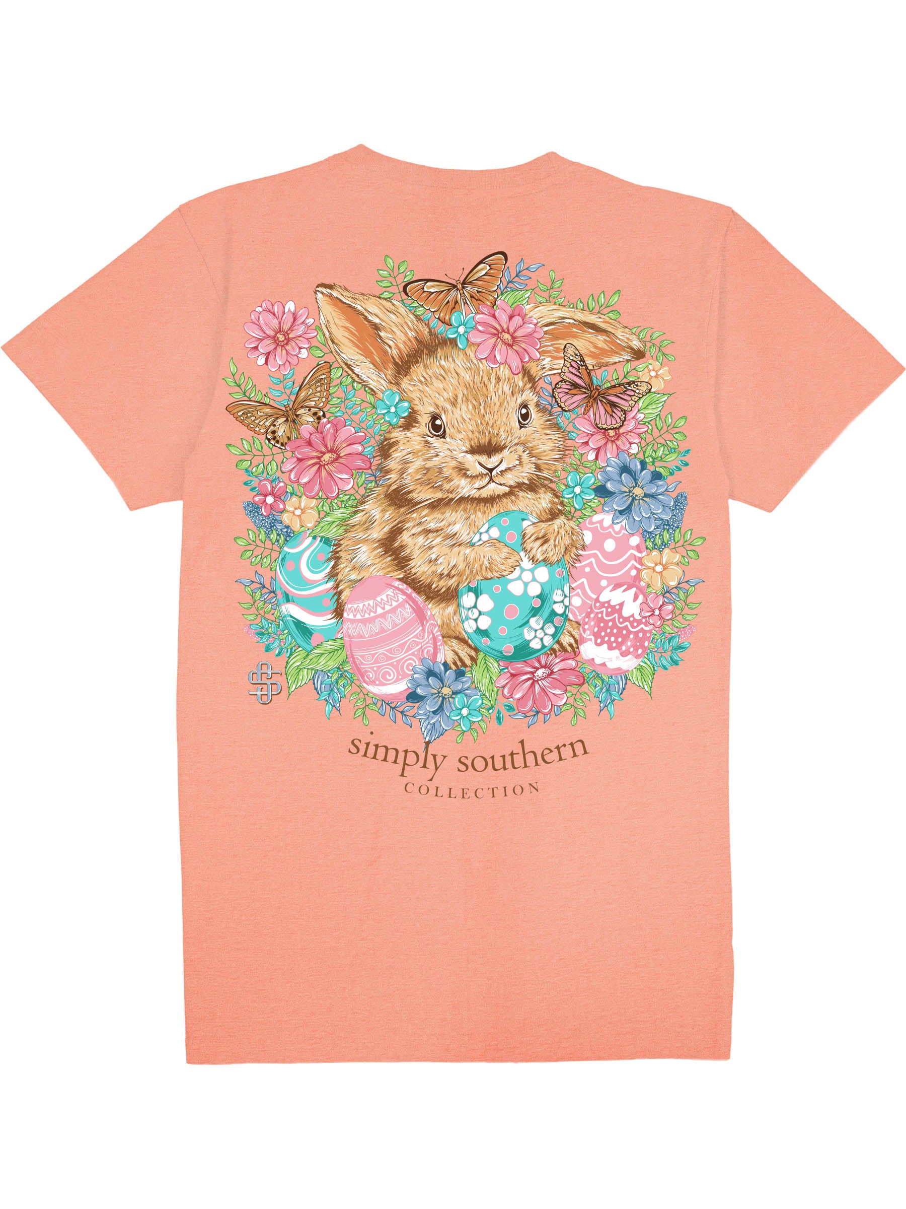 Simply Southern Easter Bunny Peach T-Shirt - SimplyCuteTees