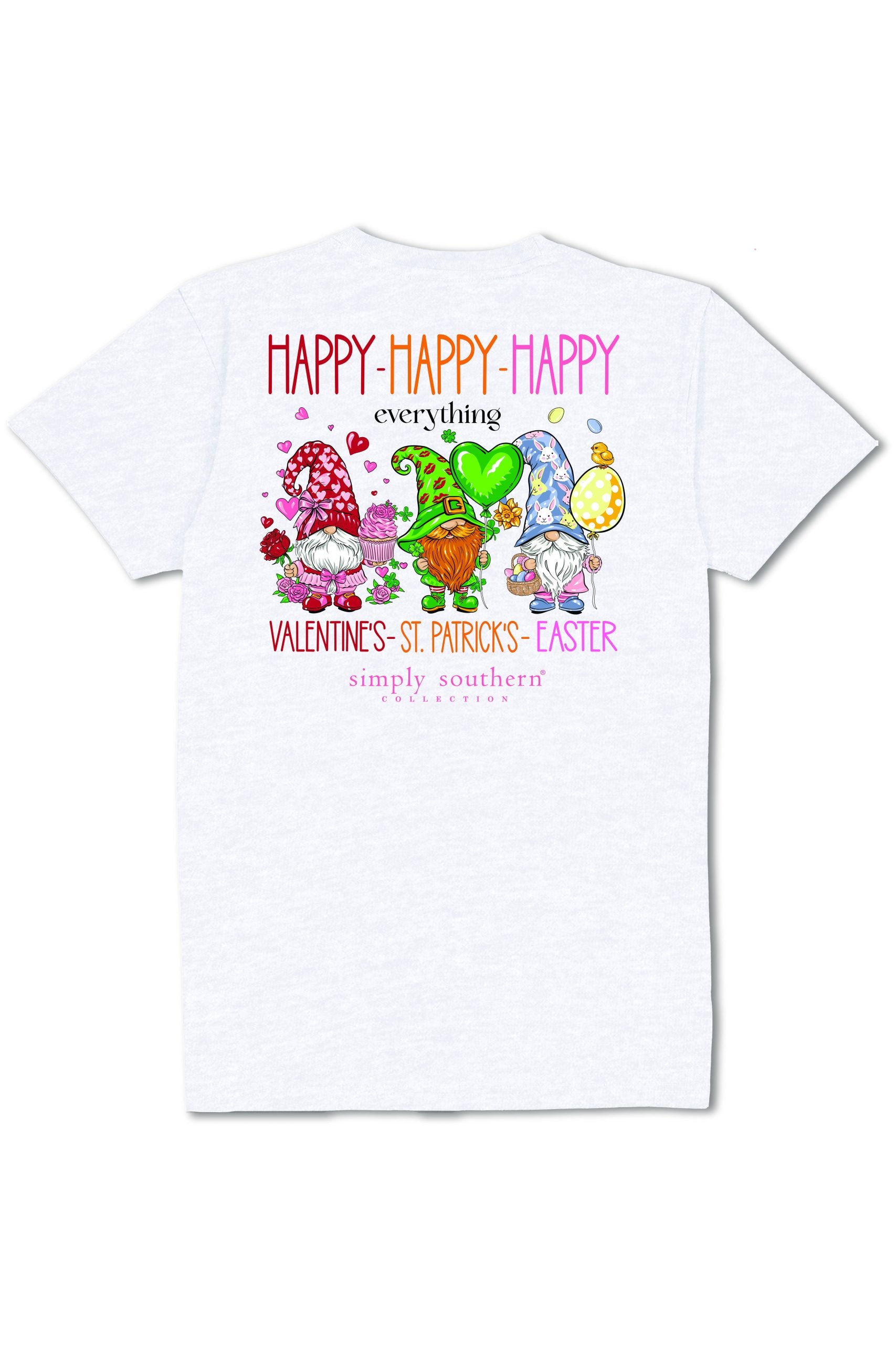 Simply Southern Happy Everything XoXo Irish Easter Ash T-Shirt - SimplyCuteTees