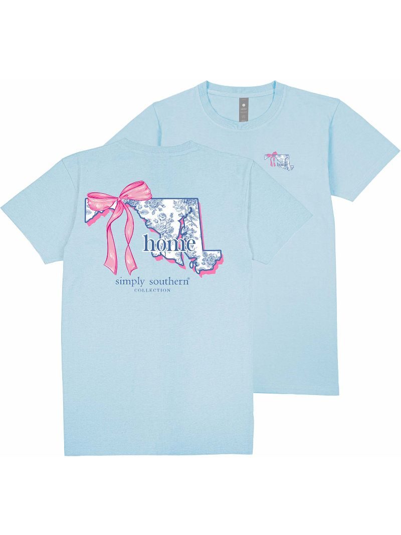 Simply Southern Home Bow Maryland T-Shirt - SimplyCuteTees