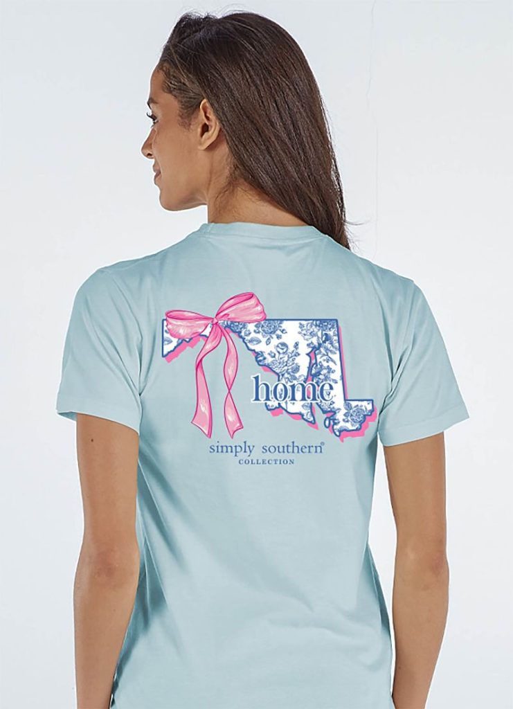 Simply Southern Home Bow Maryland T-Shirt - SimplyCuteTees