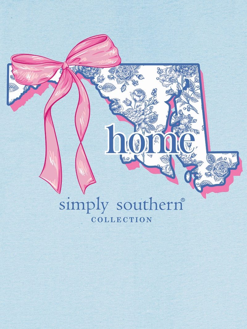 Simply Southern Home Bow Maryland T-Shirt - SimplyCuteTees