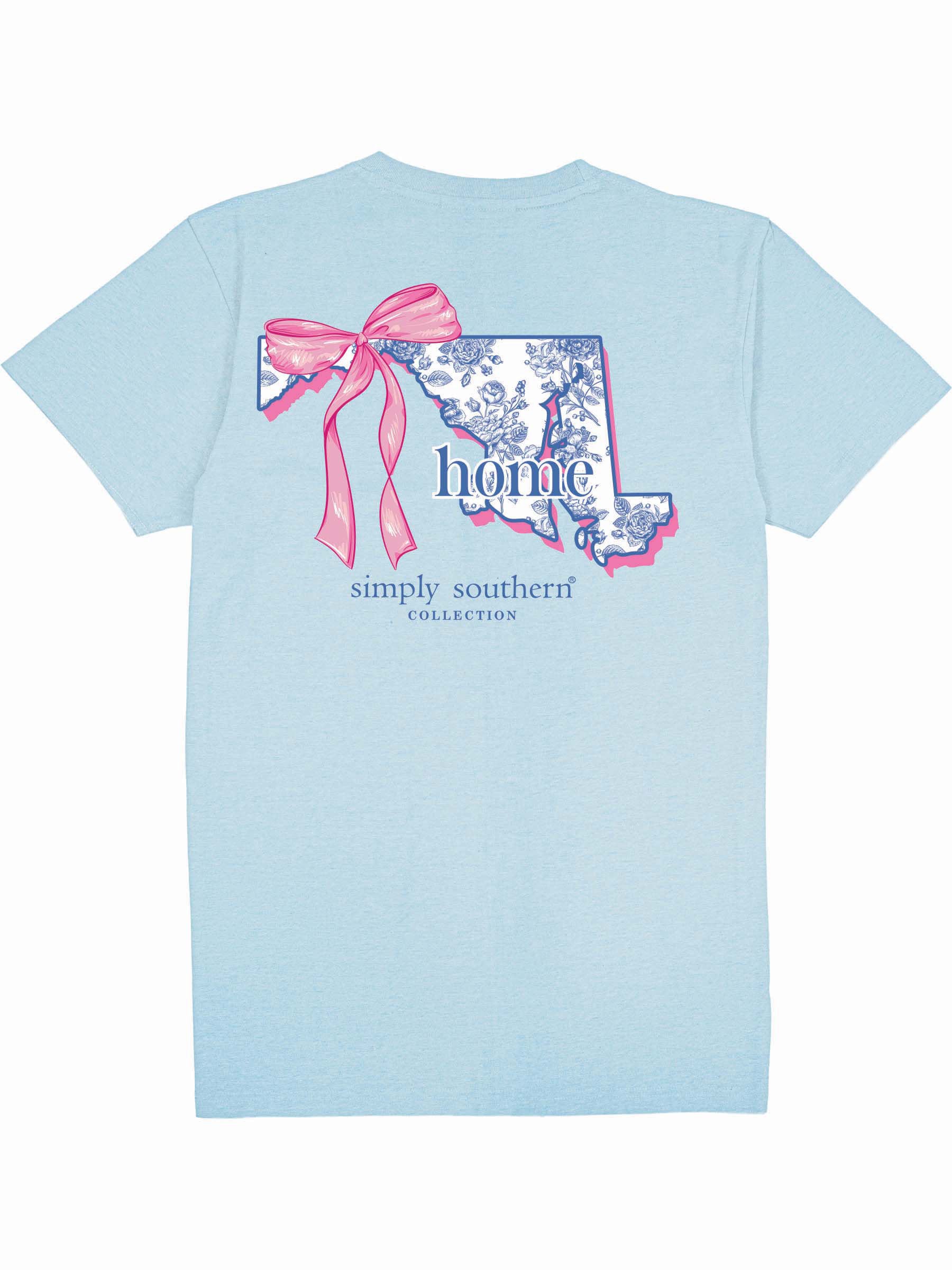 Simply Southern Home Bow Maryland T-Shirt - SimplyCuteTees