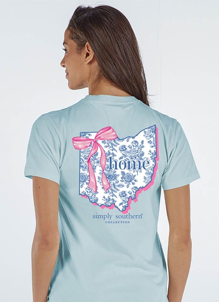 Simply Southern Home Bow Ohio T-Shirt - SimplyCuteTees