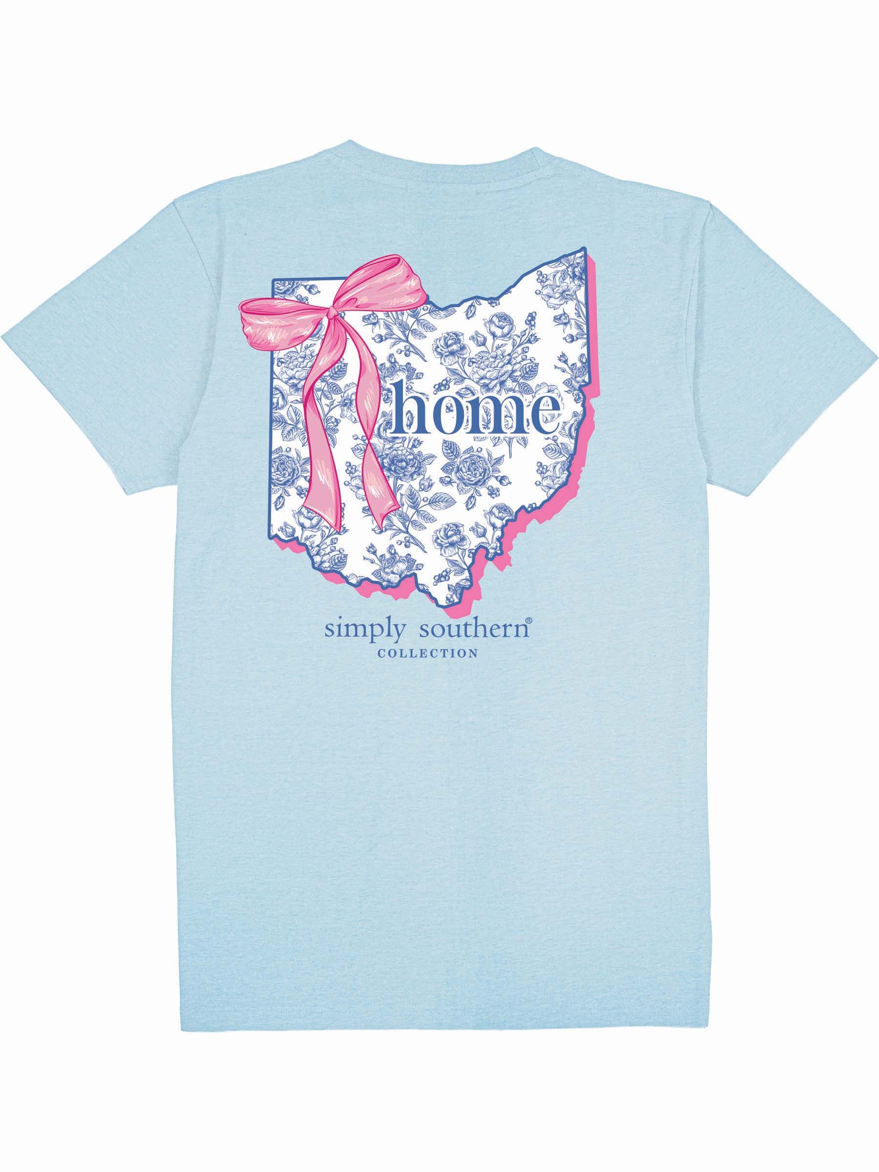 Simply Southern Home Bow Ohio T-Shirt - SimplyCuteTees